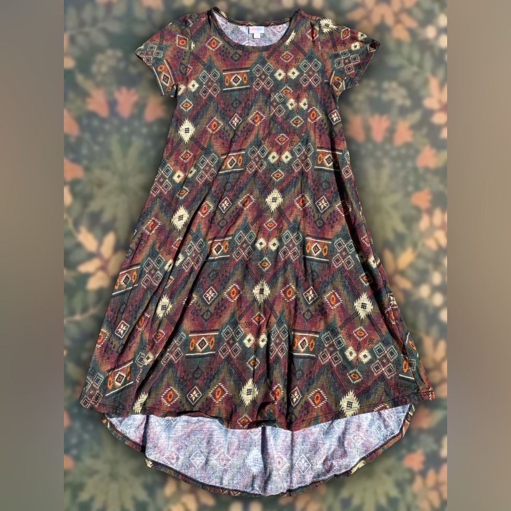 LuLaRoe Carly Aztec Babydoll Dress Sz XXS